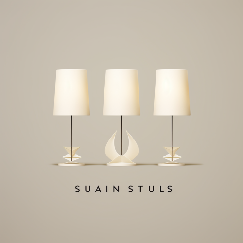 Symmetric cream-white modern lamps