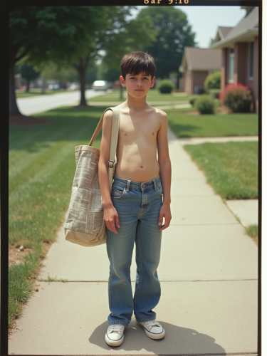 80s Teen Newspaper Boy in a Summer Suburb