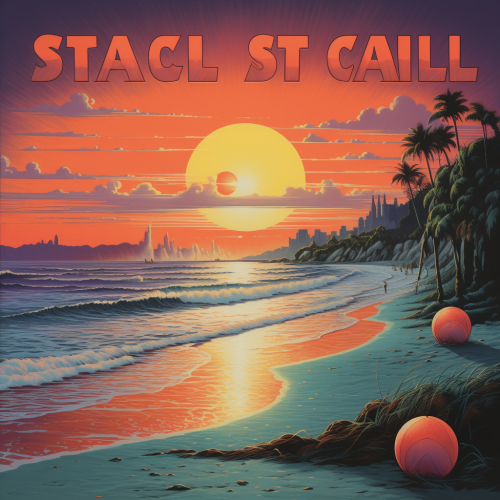 Colorful 80s Cartoon Beach Film Poster