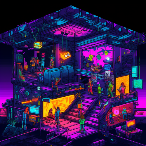 Colorful 8 Bit Party Scene