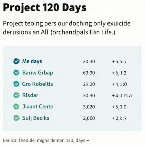 A 120-Day Project Time Schedule