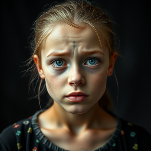 A 13-year-old girl with ugly face at 170cm