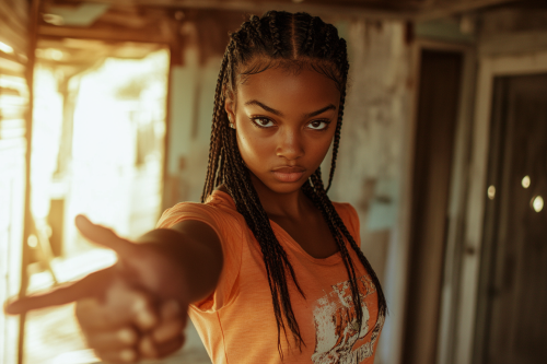 A 15-year-old black girl in Georgia poses