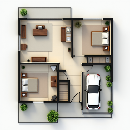 A 25x40 South-Facing House Floor Plan