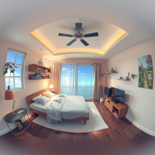 A 360 Degree View of Anime-styled Room