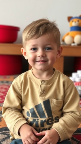 A 6-year-old boy playing in the park.
