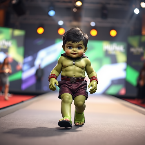 A Baby Hulk on the Fashion Ramp