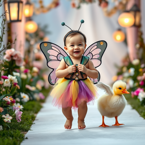 A Baby in Butterfly Costume at Fairy Garden Show