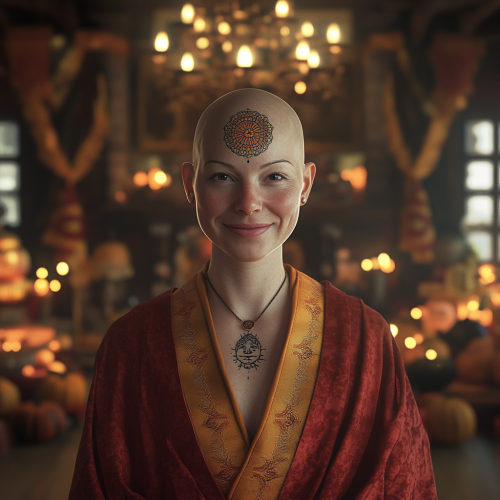 A Bald Woman with a Serene Smile