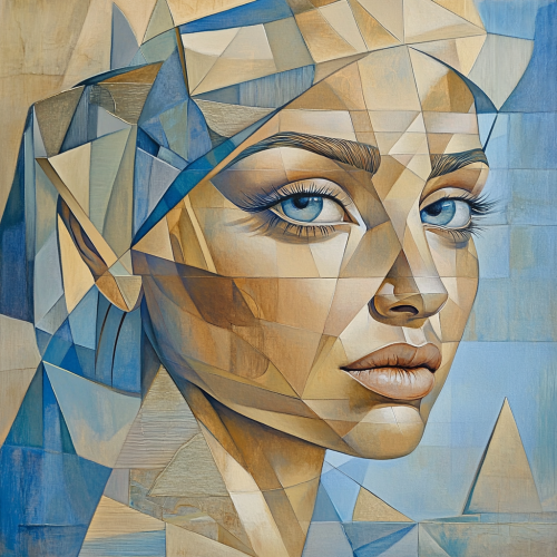 A Beautiful Egyptian Queen in Cubist Style Art