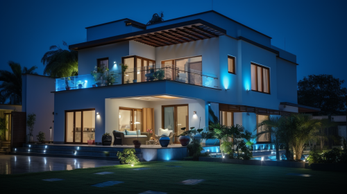 A Beautiful Home Shining in Night View