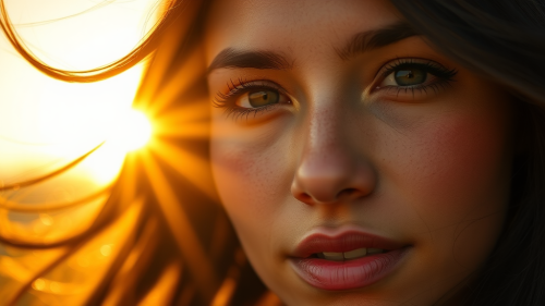 A Beautiful Woman Bathed in Morning Sunlight A Beautiful Woman Bathed in Morning Sunlight
