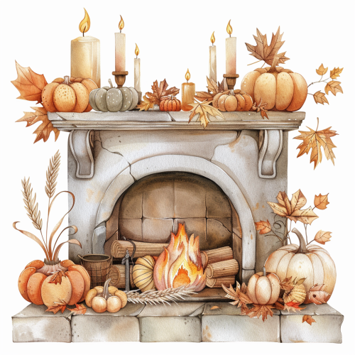 A Beautifully Decorated Thanksgiving Fireplace