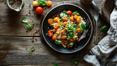 A Beautifully Plated Chili Dish on Wooden Table