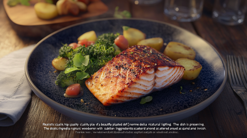 A Beautifully Plated Dish of Grilled Salmon