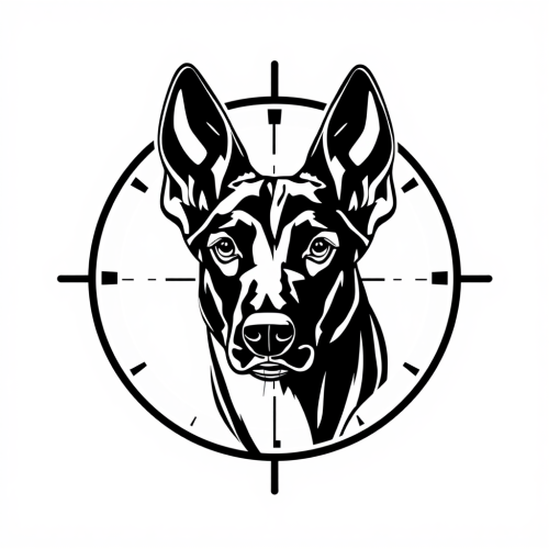 A Belgian Malinois in Crosshairs: Monochrome Logo