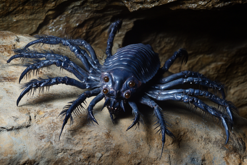 A Big Blue Centipede with Six Eyes.