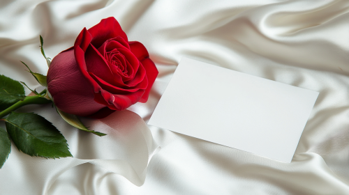 A Birthday Card with Rose and Ribbons