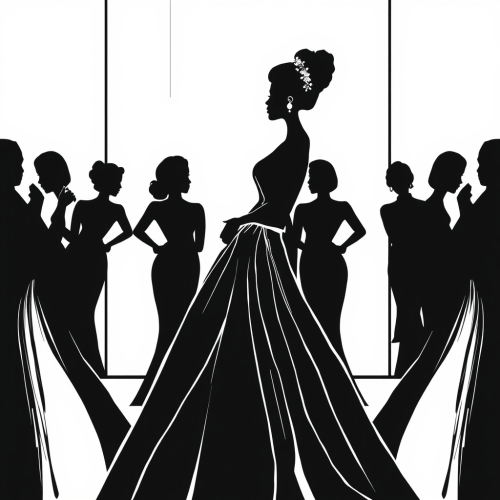 A Black Debutante in Silhouette Drawing