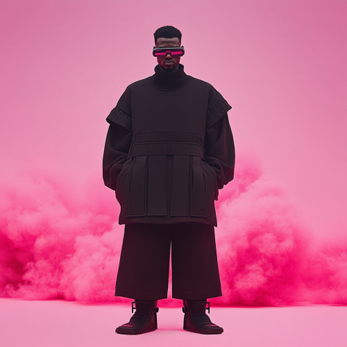 A Black Man in stylishly oversized sweatshirt