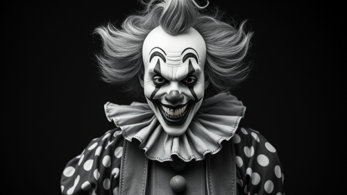 A Black and White Sketch of It the Clown
