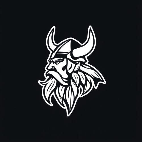 A Black and White Viking Logo