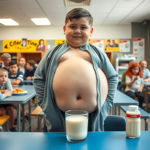 A Boy Growing Bigger from Weight Gain Milk