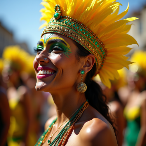 A Brazilian Woman Enjoying the Carnival