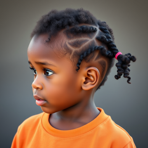 A Bright-Eyed Boy with Curly Pigtails Profile