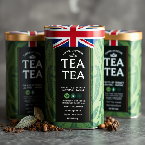 A British tea brand packaging design.