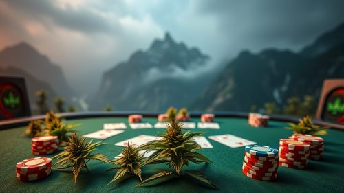 A Casino with Marijuana-Themed Poker and Chips
