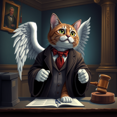 A Cat Lawyer in a Room with Judges