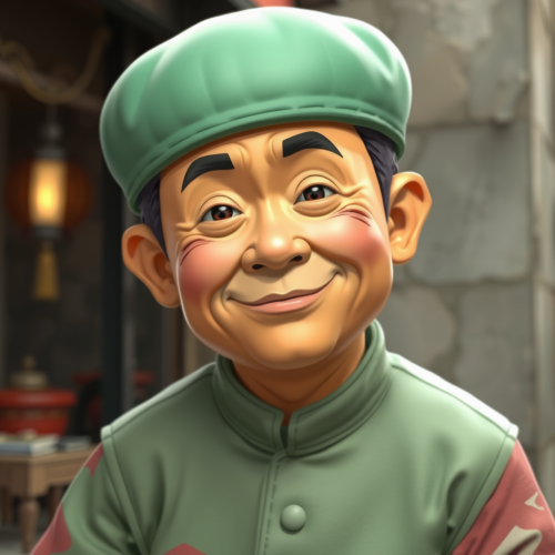 A Chinese Man Turns Into a Pickle Cartoon