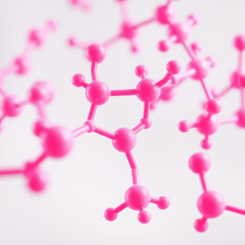 A Close-Up View of Pink Glycolic Acid Molecules