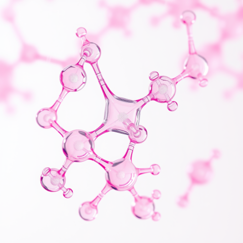 A Close-Up of Pink Glycolic Acid Molecules