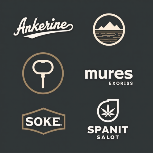 A Collection of expensive brand logos on dark gray.