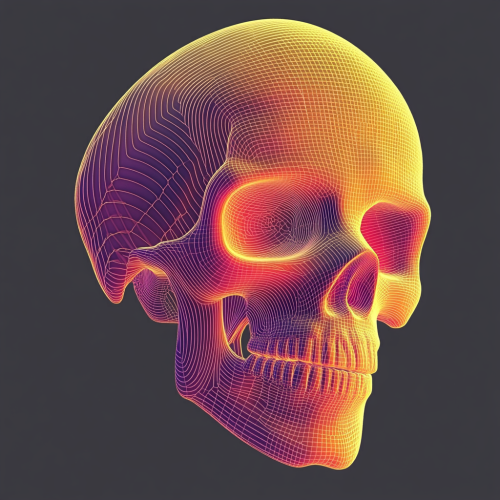 A Colorful Skull Made of Abstract Lines
