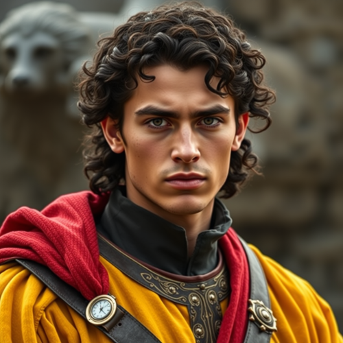 A Confident Young Dornish Nobleman in Regal Attire.