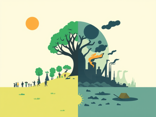 A Contrast of Utopian and Dystopian Worlds Poster