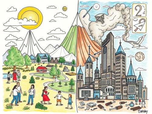 A Contrast of Utopian and Dystopian Worlds