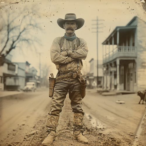 A Cowboy in Rainy Frontier Town, 1880s A Cowboy in Rainy Frontier Town, 1880s