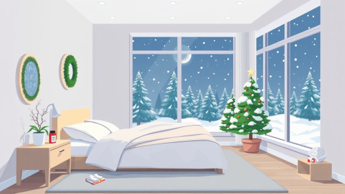 A Cozy Christmas Eve in Minimalist Bedroom