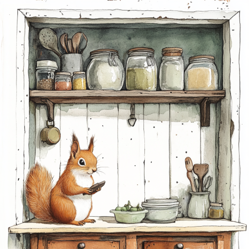 A Cozy Squirrel Home in the Kitchen