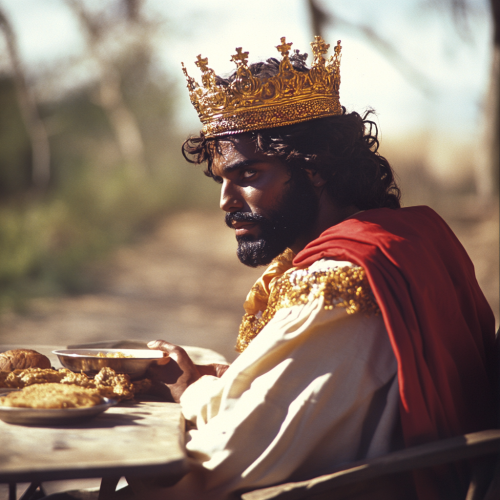 A Crowned Jesus at Dinner Table A Crowned Jesus at Dinner Table
