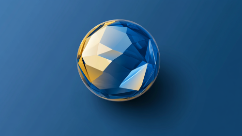 A Crystal Ball with Blue and Gold Colors