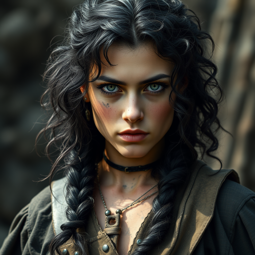 A Curly-Haired Female Pirate with One Braid