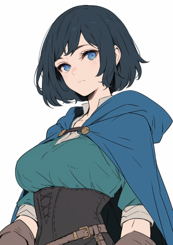 A Cute Japanese Wizard Woman Portrait in Anime