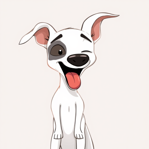 A Cute Small Italian Greyhound in French Animation