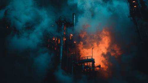 A Dark Oil Refinery in Saudi Arabia