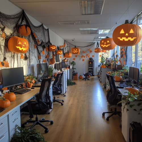 A Decorated Spooky Office for Halloween
